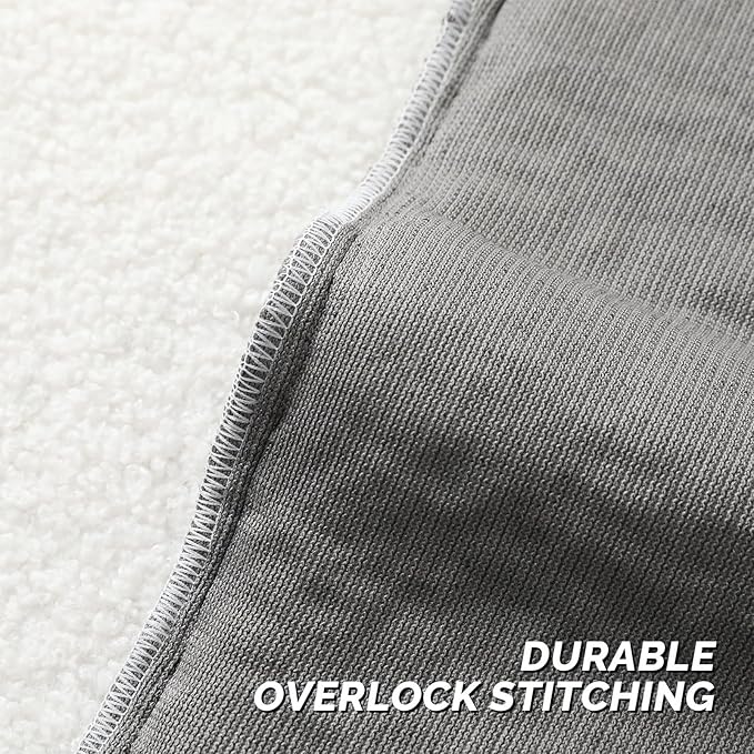 FUTEI Charcoal Throw Pillow Covers 20x20 Inch Set of 2,Furry Faux Fur Teddy Boucle Textured Cushion Covers,Soft Fluffy Decorative Pillow Case,Home Decor for Couch Bed Living Room Office Car