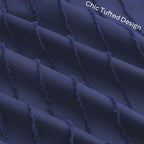 JELLYMONI Pillowcases Standard Size Navy Blue 2 Pack Boho Striped Bed Pillow Covers 20x26in Polyester Envelope Pillow Shams Tufted Bohemian Textured (Pillows are not Included)