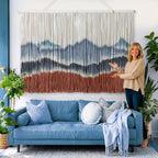 Tiamon Boho Wall Decor - 59''W x 35.4'' L Macrame Wall Hanging Dip-Dye Large Tapestry Art for Home Bathroom Farmhouse Bedroom Living Room Office Natural Modern Rustic Decoration
