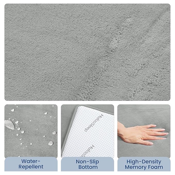 Baby Play Mat for Floor,Extra Large 59"×71" Playpen Mat for Tummy Time,Thicker Padded Elasti Foam Activity Mats,Water Repellent Ultra Soft Velvet,Non-Slip Backing Safe for Crawling(Light Grey)