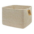 COMFY-HOMI Square Woven Cotton Rope Basket for Organizing, Gift Baskets for Handles, Empty Gift Baskets, Toy Basket for bins|13.5" x 11" x 9.5" home decor for Living Room, Bathroom