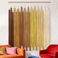 KHOYIME Macrame Wall Hanging Large Boho Home Decor Aesthetic, Bohemian Yellow Tassels Tapestry Modern Handmade Artwork Chic Wall Art Decorations for Dining Living Room Bedroom Nursery Office 38.5"x43"