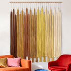 KHOYIME Macrame Wall Hanging Large Boho Home Decor Aesthetic, Bohemian Yellow Tassels Tapestry Modern Handmade Artwork Chic Wall Art Decorations for Dining Living Room Bedroom Nursery Office 38.5"x43"
