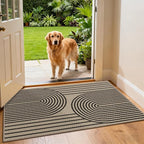 Outdoor Rug 2x3 Door Mat Easy Jute Entryway Porch Rug Indoor Foyer Outdoor Patio Low Pile Ultra-Thin Area Rug Washable Non-Slip Black Rainbow Throw Carpet for Front Door Entrance Floor Mats