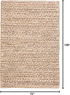 Dash and Albert Jute Area Rug - 6' x 9' Bleached Oak Solid Handwoven Accent Rug - Durable, Eco-Friendly, High Traffic Areas Hallway, Bedroom, Stairs - Premium Luxury Hotel Quality Soft Breathable