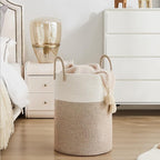 YOUDENOVA Woven Rope Laundry Hamper Basket, 58L Tall Laundry Basket, Baby Nursery Hamper for Blanket Storage in Bedroom-Large-Brown