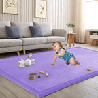 Baby Play Mat for Floor Nursery Muscle Area Rug Playroom Rug 47"x47" Memory Foam 1.3" Thick Crawling Mat for Babies,Toddlers, Infants,Kids(Lavender)