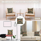 Charlotte Home Furnishings Throw Pillow Covers Decorative Boho Pillow Covers for Couch Living Room Black Strawberry Square Cushion Cases 18x18 in European Cotton Jacquard Woven Cozy Bedroom Decor