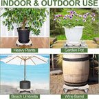 ToLanbbt 2 Pack Plant Caddy Stands with 360° Wheels Adjustable 15-22 IN Rolling Stands Heavy Duty Large Plant Carts Dolly with Casters 440lbs Capacity for Large Planter, Garden Pot, Flower Pot, Beige