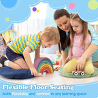 Fumete 8 Pcs 16 Inch Round Floor Cushions for Kids and Toddlers, Flexible Seating Classroom Furniture Floor Pillow for Home, Daycare, Preschool, Yoga and Meditation (Stylish)