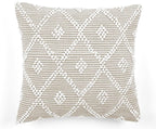 Lush Decor Adelyn Decorative Throw Pillow Cover, 20" W x 20" L, Neutral - Square Pillow - Neutral Diamond Pillow - Textured Pillows - Hygge Decor - Farmhouse Throw Pillows For Bed, Couch, Or Chair