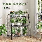 Simple Trending Plant Stand Indoor Outdoor, Plant Shelf for Multiple Pots Metal, 3 Tiers Large Plant Holder for Living Room Garden Balcony