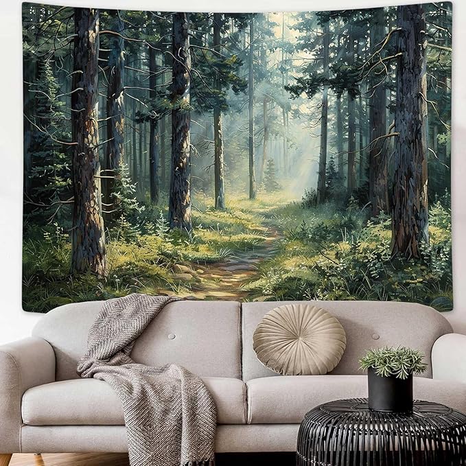 MCKTOM Forest Tapestry Home Decor Nature Landscape Tapestry Magic Tree Woodland Scenery Tapestries Wall Hanging for Bedroom Living Room Aesthetic Decoration 60 x 40 Inch