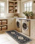 Area Rugs 2'x6' Runner Rug Non Slip Washable for Kitchen Hallway Bedroom Beside Laundry Room Bathroom Rug, Floor Carpet, Black Brown Neutral Dark Tan