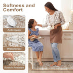Collive Boho Kitchen Mats for Floor 2 Piece, Cushioned Anti Fatigue Mat Comfort Soft Standing Desk Carpet, Non Skid Wforaterproof Sink Rug for Home Office, Decor, 17.3"x29"+17.3"x47"