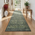 Lofus 2X 6 Area Rug, Green Washable Runner Rugs for Hallways with Non Slip Rubber Backing, Low Pile Soft Carpet Runner for Kitchen Bathroom Bedroom Laundry