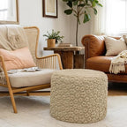 Ottoman Foot Rest Stuffed Round Boho Floor Poof Seating Armchair Ottoman Foot Stool Floor Cushion Bean Bag Pouf 18x18x14 Inch Hazel