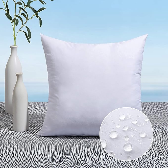 MIULEE 16x16 Pillow Insert Throw Pillow Insert, Outdoor Pillows Water-Resistant Premium Outdoor Pillow Stuffer Sham Square for Couch Sofa Patio Furniture Cushion Porch Swing