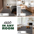 Charcoal Gray 2X4 Jute Rug Braided Construction - Farmhouse Woven Carpet - Mid-Century Modern Floor Covering for Entryway or Kitchen, 2' x 4'