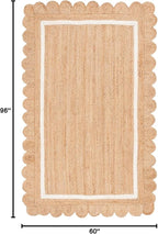 SAFAVIEH Natural Fiber Collection Area Rug - 5' x 8', Natural & Ivory, Rustic Farmhouse Style, Handmade Jute, Ideal for The Living Room, Bedroom, Dining Room (NF896A-5)