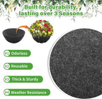 Riare 16x160 Inch Black Felt Planter Liner Roll- 2 Rolls Non-Woven Fabric Planter Liner for Outdoor Plants, Coco Liner Roll Alternative Basket Planter Liner for Planters Hanging Basket Window Box