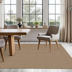KOZYFLY Washable Area Rug 5x7 ft Rubber Backed Non Slip Rugs for Living Room Braided Cotton Bedroom Rug Woven Office Rugs Indoor Floor Carpets for Dining Bedroom Living Room, Tan/Orange/Brown