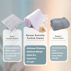 Bazaar Anatolia Turkish Beach Towel – 100% Cotton, Quick Dry, Sand Free Towel for Bathroom, Camping, Travel, Lavender – Oversized 71x39 Inches – Diamond Lilac