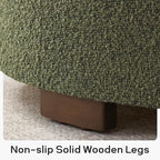 30 Inch Round Storage Ottoman Coffee Table, Modern Boucle Ottoman with Lift-Off Lid and Solid Wood Legs for Living Room, Bedroom, Corners, Apartments (Green)