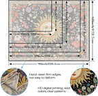 Accnicc Sun and Moon Tapestry Boho Vintage Floral Wall Tapestry for Bedroom Aesthetic Hippie Celestial Botanical Colorful Plant Small Tapestries Wall Hanging for Living Room Dorm 60 x 44 Inch