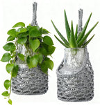 Macrame Wall Plant Hanger, Hanging Planter Basket Holder, Wall Planters for Indoor Plants, for Up to 6 Inch Pot (Grey, 6-Inch)
