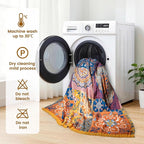MSGKV Boho Throw Blanket for Bed 90"x90" 100% Cotton Blanket Spring Breathable Lightweight Queen Size Blankets Home Decor Muslin All Seasons