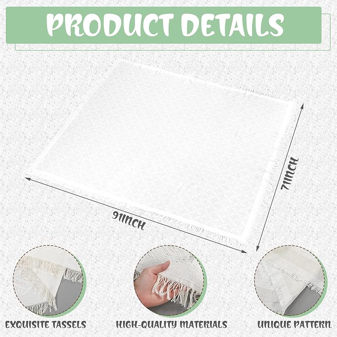 Extra Large Outdoor Boho Picnic Blanket 91'' x 71'' Green Table Runner 6 Throw Pillow Cover Woven Cotton Yarn Oversize Beach Blanket Washable for Picnic Camp Wedding