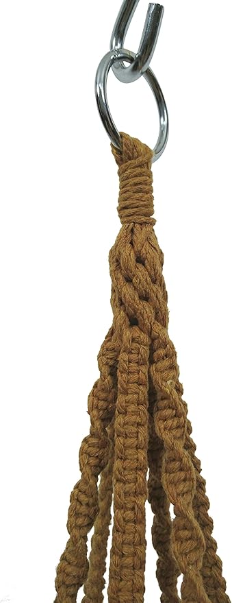 Plant Hanger Macrame Cotton 6 Legs 51 Inches for Indoor Outdoor, Living Room, Kitchen, Deck, Patio, High and Low Ceiling with Size of 10-12 inches Without The Pot (Brown)