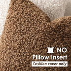 Foindtower 2 Pieces 24x24 Inch Dark Bronze, Faux Fur Throw Pillow Cover Accent Sherpa Furry Pillow Covers Fuzzy Soft Pillowcases Cozy Sheepskin Decorative Fleece Cushion Case for Bed Couch Living Room