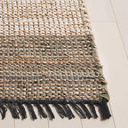 SAFAVIEH Cape Cod Collection Area Rug - 6' x 9', Green & Beige, Handmade Denim & Jute, Ideal for The Living Room, Dining, Bedroom (CAP153Y)