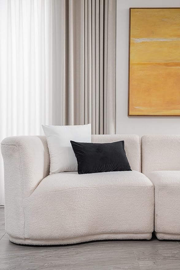 Euro Sham Covers 26x26 Ivory White: Pack of 2 Cozy Soft Velvet Square Modern Luxury Decorative Throw Pillow Cases for Sofa Couch Living Room Bed Home Decor