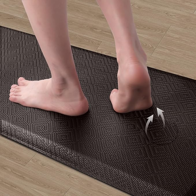 Mattitude Kitchen Mat Cushioned Anti-Fatigue Floor Mat Water Resistant Non-Slip Mats and Rugs Standing and Comfort Desk Mats for House Sink Office Laundry (Chocolate, 17.3"x39")