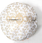 INDIAN CRAFT CASTLE ICC Mandala Barmeri Large Floor Pillow Cover Cushion Meditation Seating Ottoman Throw Cover Hippie Decorative Zipped Bohemian Pouf Ottoman Cases Golden, 24" Round