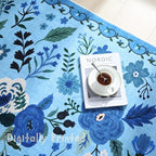 Rugcomf Door Mat Indoor Entrance 2x3 Rug Machine Washable Boho Floral Small Area Rug Non-Slip Low Pile Throw Rugs for Entryway, Kitchen, Front Door Indoor Entrance, Entry, Kids Room (Blue)