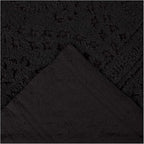 Better Trends Rio Collection is Super Soft and Light Weight in Floral Design 100% Cotton Tufted Unique Luxurious Machine Washable Tumble Dry, Euro Sham, Black