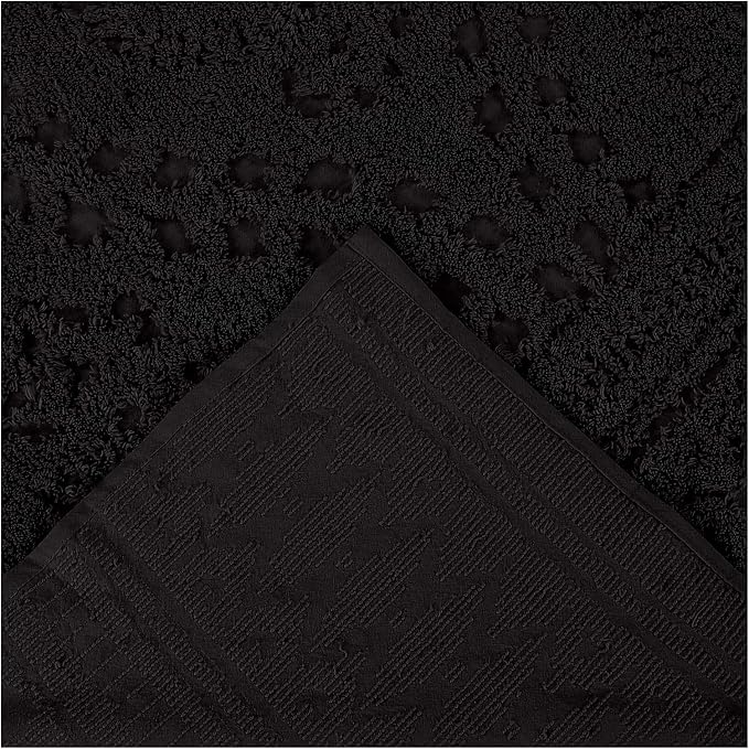 Better Trends Rio Collection is Super Soft and Light Weight in Floral Design 100% Cotton Tufted Unique Luxurious Machine Washable Tumble Dry, Euro Sham, Black