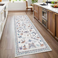 Mushroom Insect Rug 2x6 Runners for Hallways, Boho Kitchen Rugs Non Slip Bath, Modern Washable Runner Rug for Bedroom, Soft Long Rugs for Entryway Bathroom Laundry Dorm, Beige