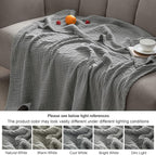 PHF 100% Cotton Muslin Blanket King Size 108"x90", 4-Layer Lightweight Gauze Throw, Breathable Cloud-Soft Minimalist Blanket for Bed, Couch, Camping & Baby, Grey, Ideal Gift