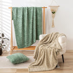 YUSOKI Sherpa Throw Blanket-3D Stylish Design Super Soft Fuzzy Cozy Warm Blanket Thick Plush Fluffy Furry Blankets for Teen Girls Women Couch Bed Sofa Chair Men Boys Gift(Sage Green,50"x65")