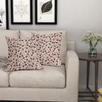Burgundy Floral Pillow Covers 18x18 Set of 2 Vintage Rustic Old Style Cute Small Flower Burgundy Red Cream Print Decorative Outdoor Pillowcases Farmhouse Throw Cushion Case Decor for Couch Sofa Bed