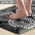 LuxStep Kitchen Mat Waterproof Kitchen Rugs for Floor Cushioned Anti-Fatigue Mat Non-Slip Standing Desk Mat Comfort Floor Mats for House Sink Office 17.3" x 28" Black