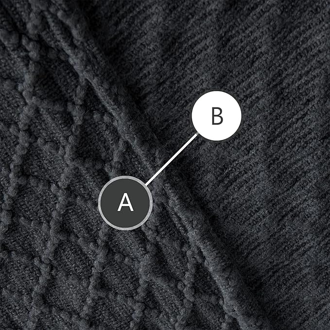 NTBAY Acrylic Knitted Oversized 60x80 Twin Throw Blanket, Lightweight and Soft Cozy Decorative Woven Blanket with Tassels for Travel, Couch, Bed, Sofa, 60x80 Inches, Dark Grey Checkered