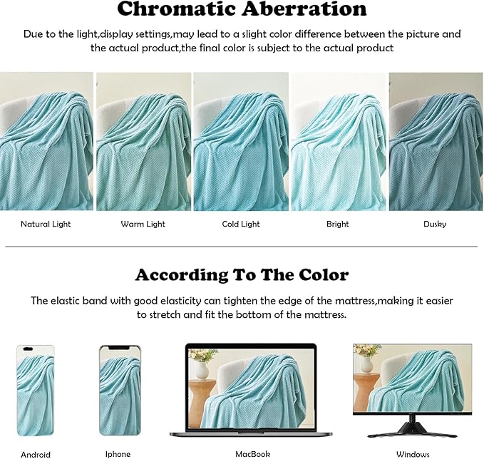NEWCOSPLAY Super Soft Throw Blanket Mint Green Premium Silky Flannel Fleece Leaves Pattern Lightweight Bed Blanket All Season Use (Mint Green, Throw(40"x50"))
