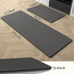 Mattitude Kitchen Mat 2PCS Kitchen Rugs Cushioned Anti-Fatigue Rug Waterproof Standing Desk Mat Kitchen Mats for Floor Kitchen Rug Set for Kitchen, Sink, Office 17.3"×30"+17.3"×47" Dark Grey