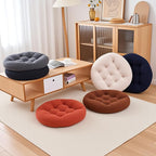 4Pcs Floor Pillows for Adults, Meditation Cushions, Large Round Sitting Cushion Living Room Memory Foam Pillow for Sitting(4, Beige, 22x22x6 Inch)